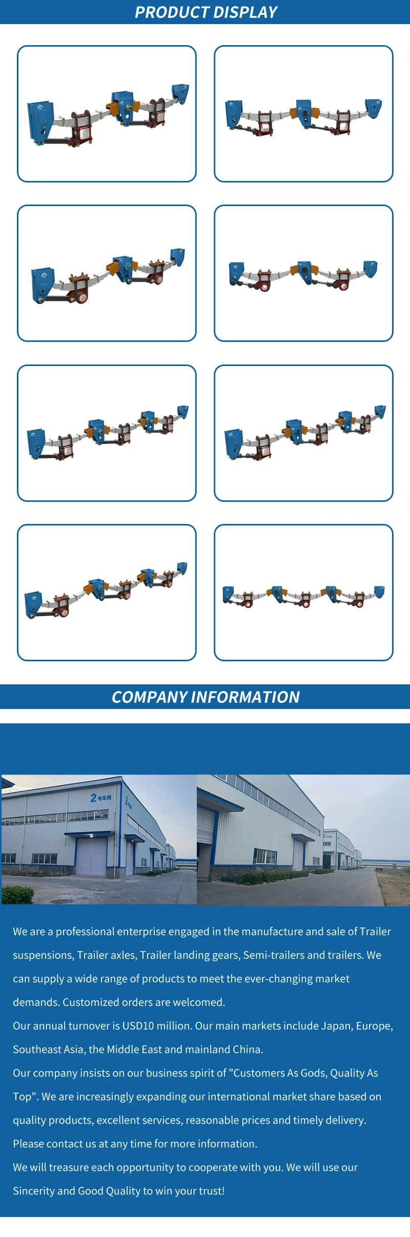 Mechanical Suspension for Trailer and Semi-Trailer with American Type